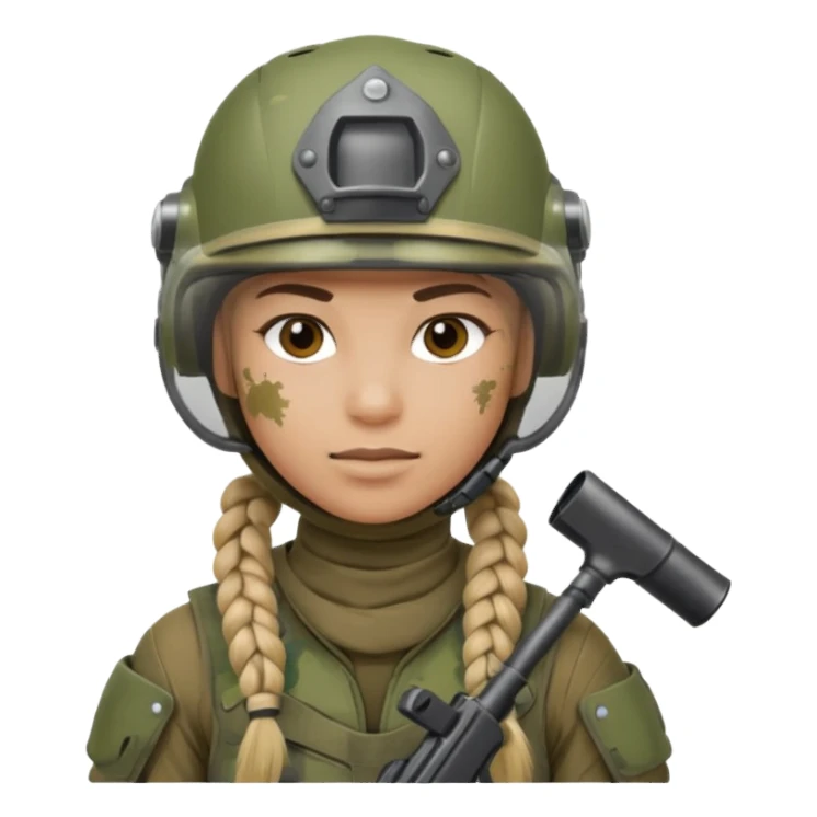 paintball player with geared face braided hair sticker