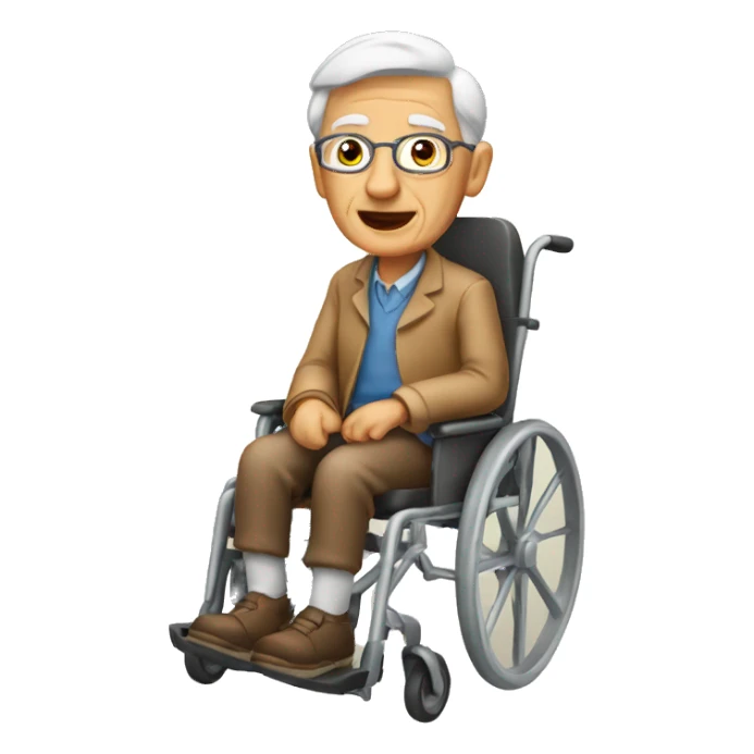 elderly sitting in carriag sticker