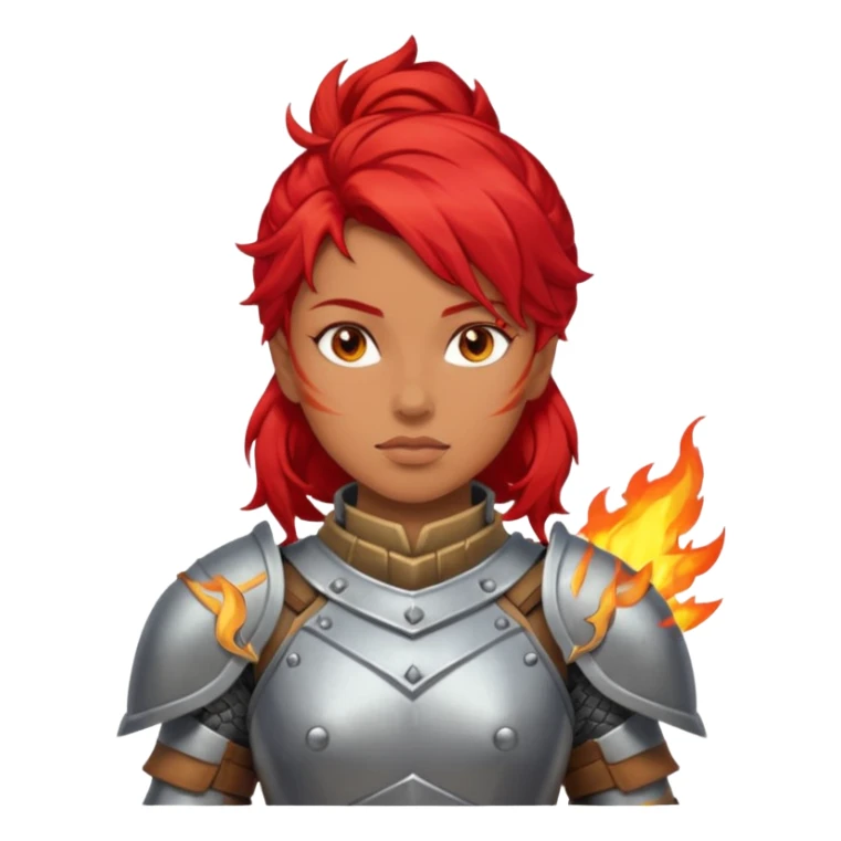 woman fire armored warrior sticker