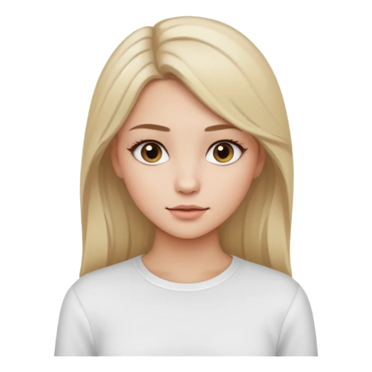 ragazza bionda cenere truccata con maglietta a maniche lunghe bianca sticker