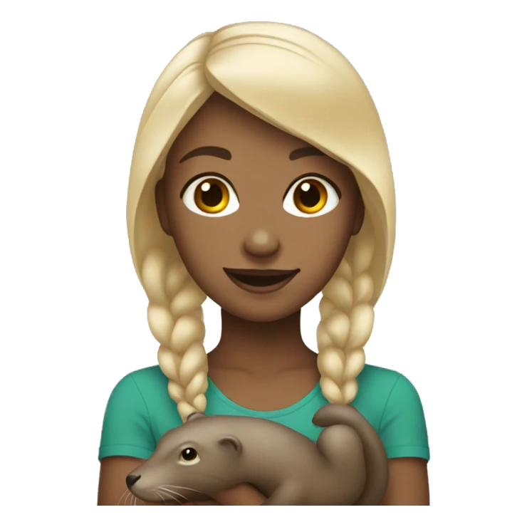 Blonde girl with otter sticker