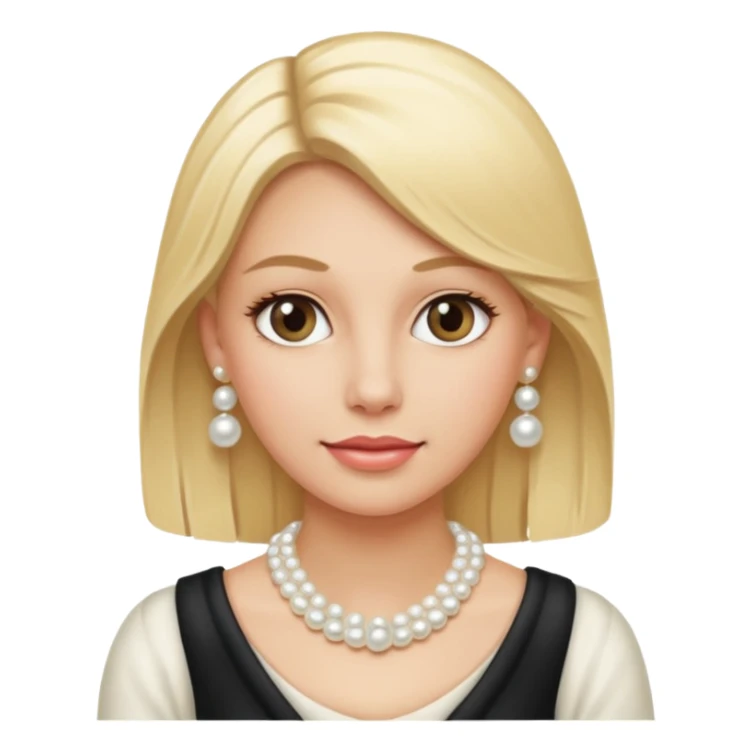 Blonde woman wearing pearls sticker