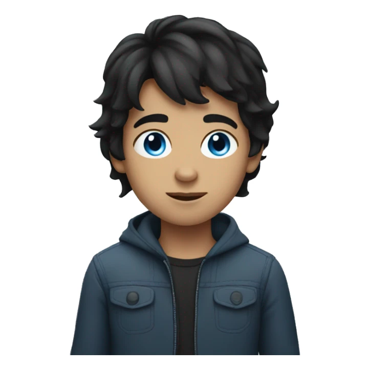 Boy with blue eyes and black hair sticker