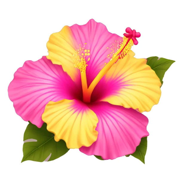 yellow and pink hibiscus flower sticker