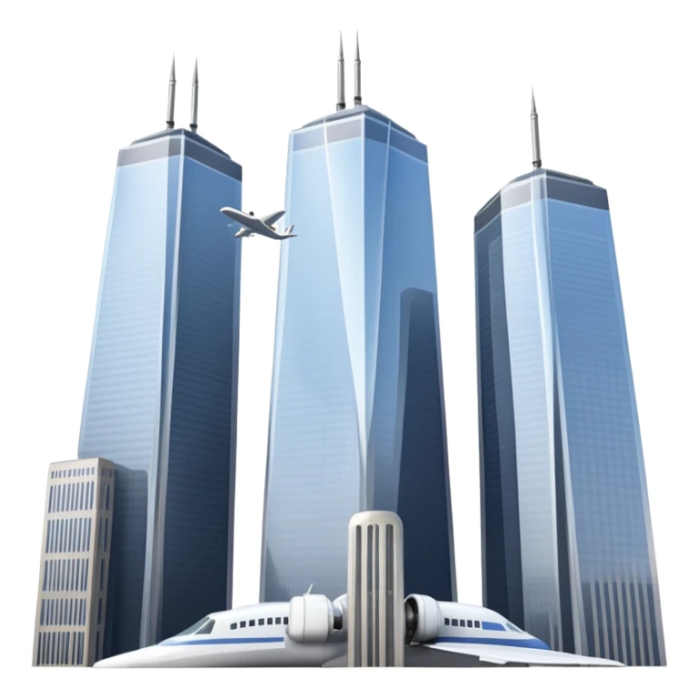 a plane flying to twin towers on 9/11 sticker