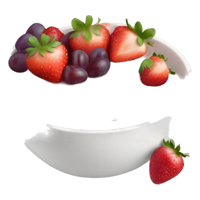 Light pink fruit yogurt bowl with strawberries and grapes sticker