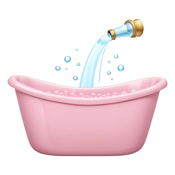 light pink bathtub filled with light pink water and bubbles sticker
