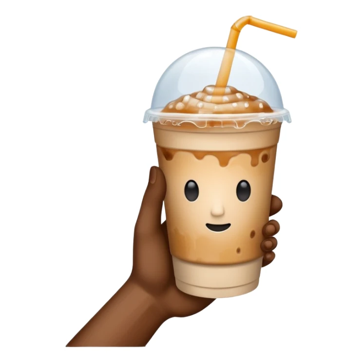 a white hand holding an iced coffee but just the hand and the cup, no faces sticker