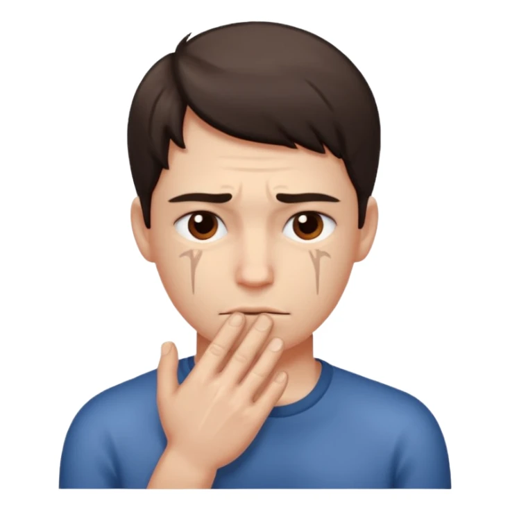 😬, half frown with a side eye and hands clasped together sticker