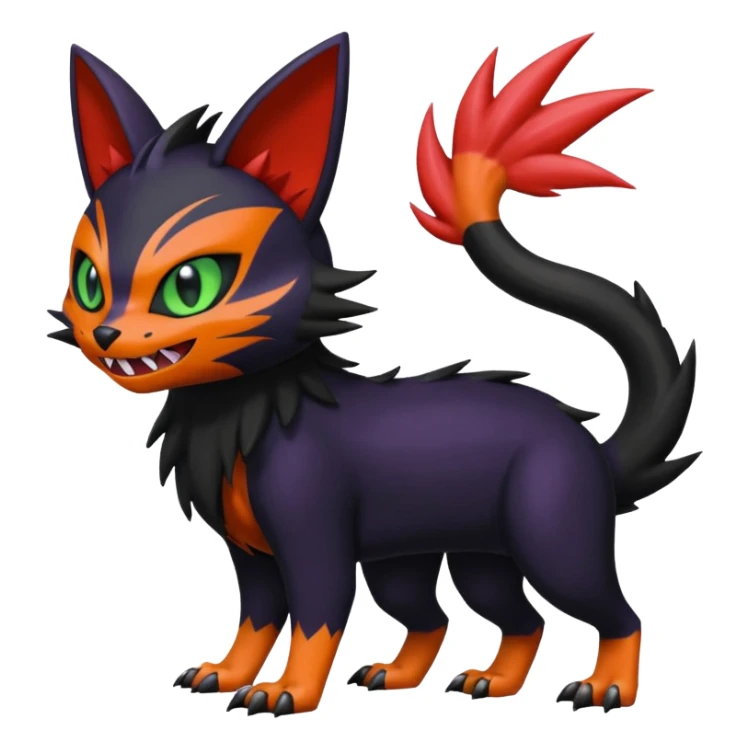 Noibat-Nargacuga-Litten-Torracat-fusion-Fakemon-Pokémon-creature  sticker