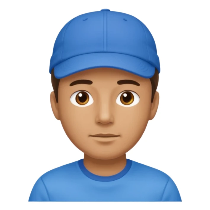 blue tennis hat and blue tshirt man sticker
