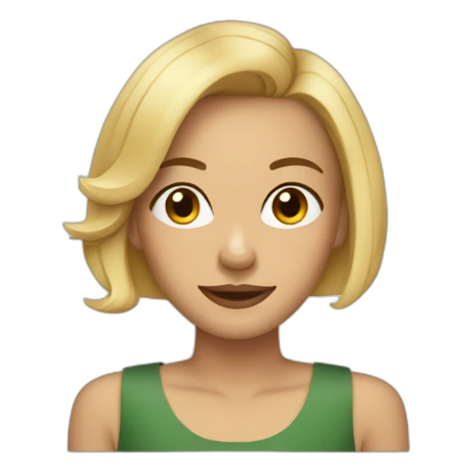 Blond lady with bob haircut with pitbulls sticker