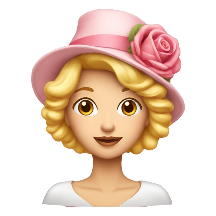 dame blonde avec un bonnet rose qui réfléchot  sticker