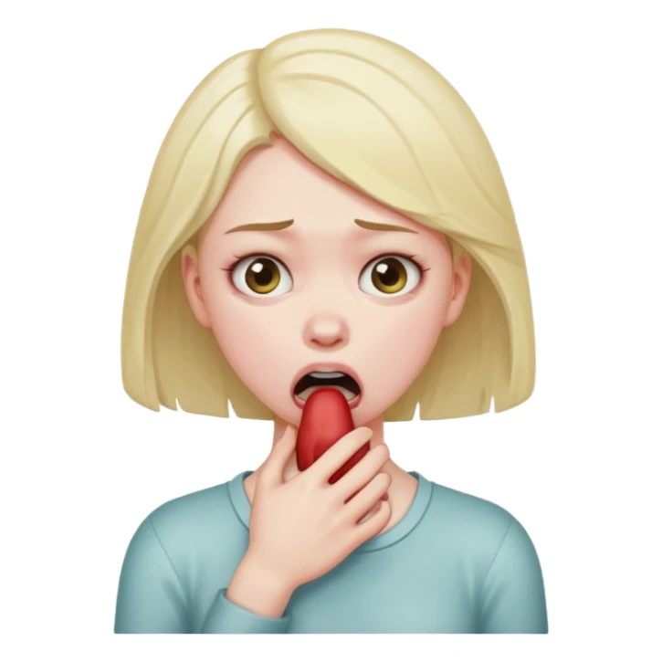 Girl choking herself sticker