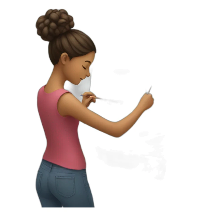 Girl painting sticker