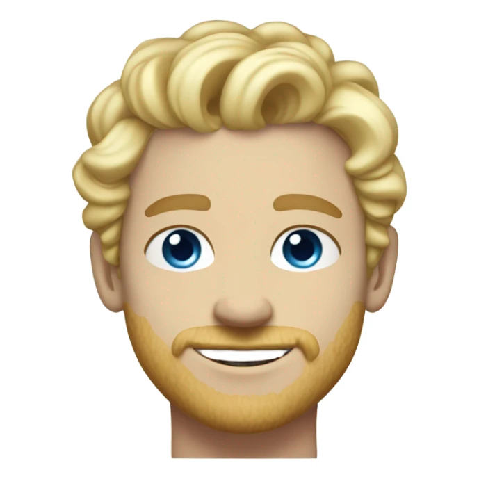 full body light curl blonde 30yo man blue eyed pale skin sticker