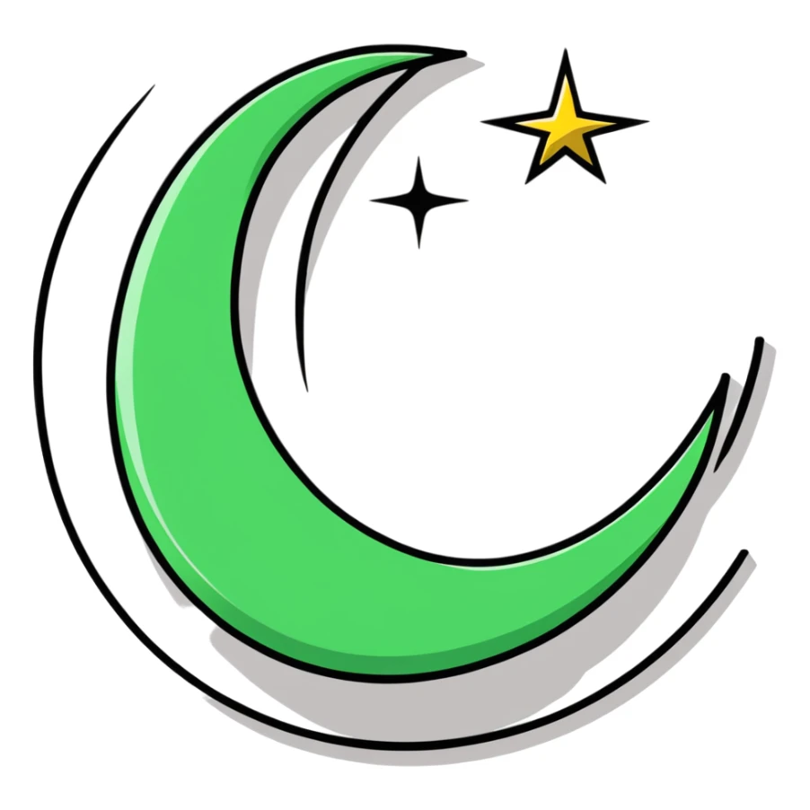 Islamic star and crescent symbol sticker