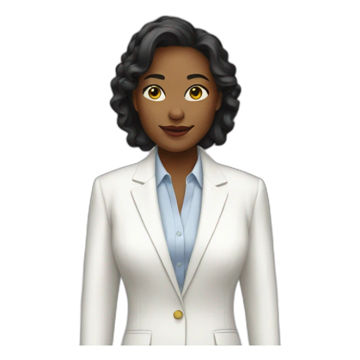 women in white suit sticker
