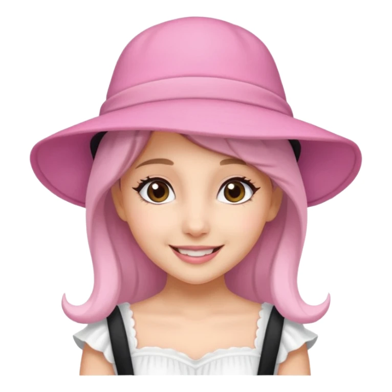 ariana rande wearing Pink Hat, white dress sticker