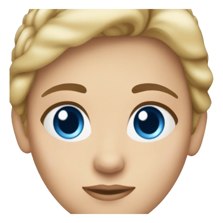 dark blonde hair blue eyed woman oval face light eyebrows sticker