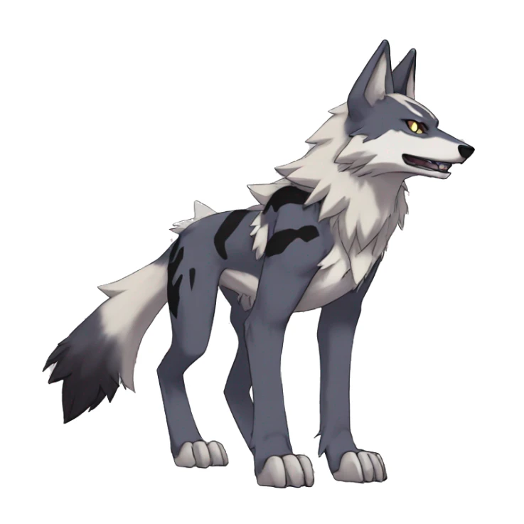  Cool Edgy War-Digimon-Fakemon-Wolf with edgy markings full body sticker