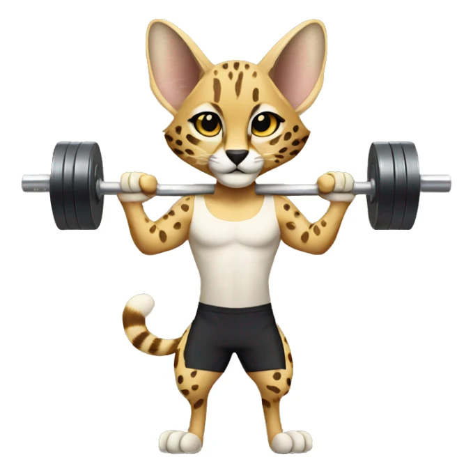 Serval lifting weights sticker