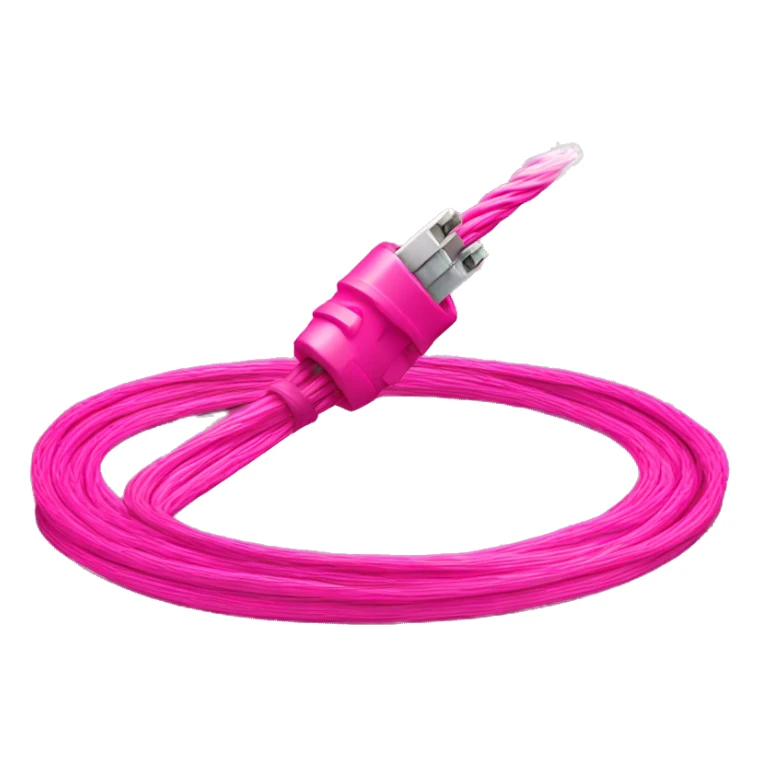 Hot pink fiber optic cable wrapped around a pink world  sticker