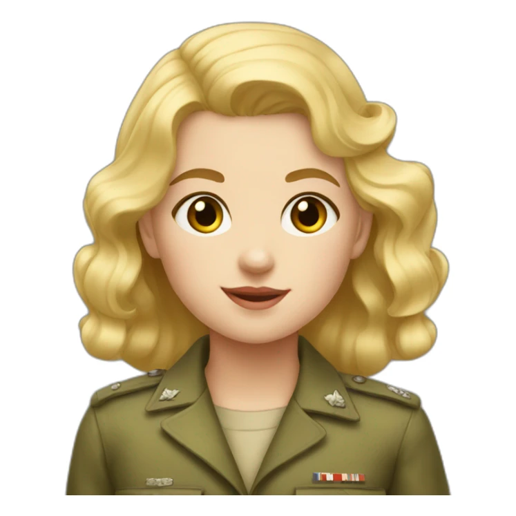 blonde hair young girl WWII sticker