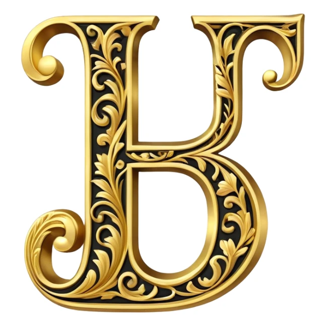 ornate decorative letter J with flourishes sticker