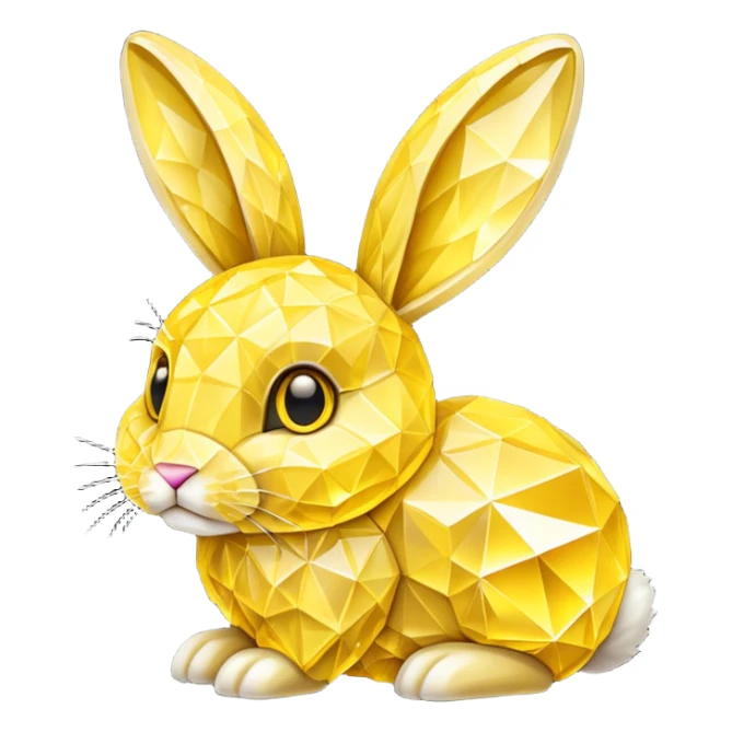 bunny made of yellow crystals sticker