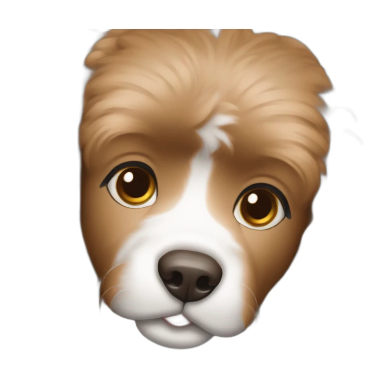 face royal caniche colour brown and white sticker