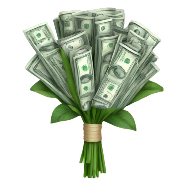 A bouquet of money sticker