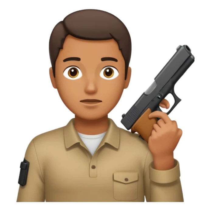 Un moreno con una gloc en mano tapándose la cara sticker