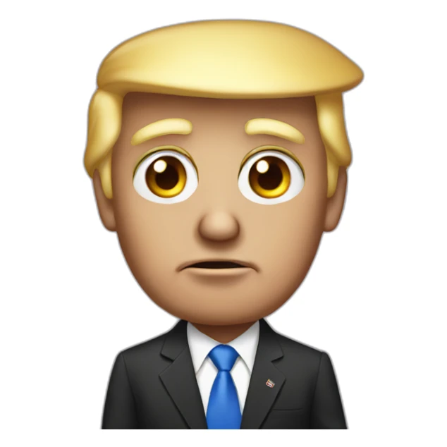 Donald trump with big eye sticker
