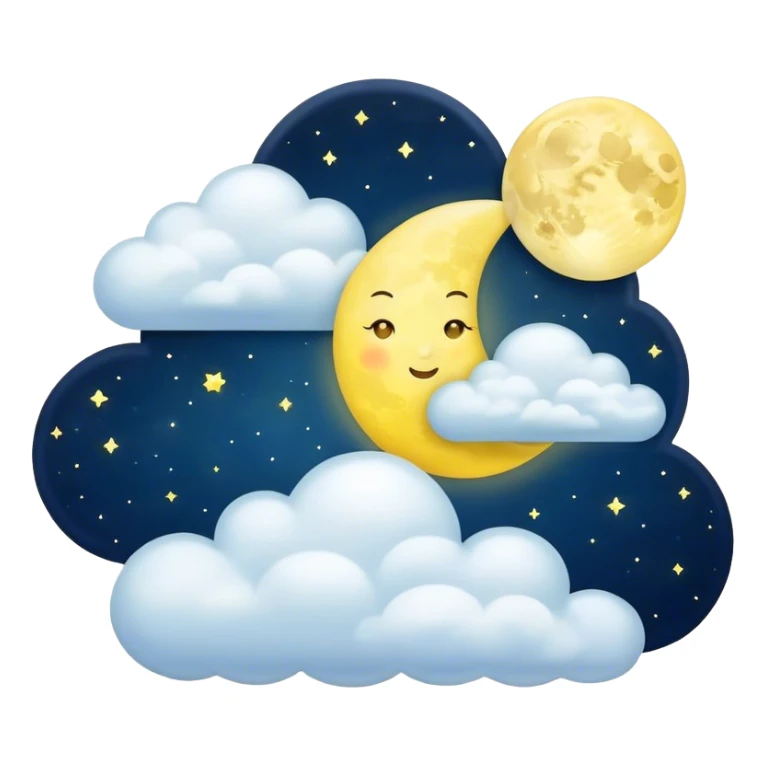 Yellow Moonlight and mini clouds left and right side with beautiful finish  sticker