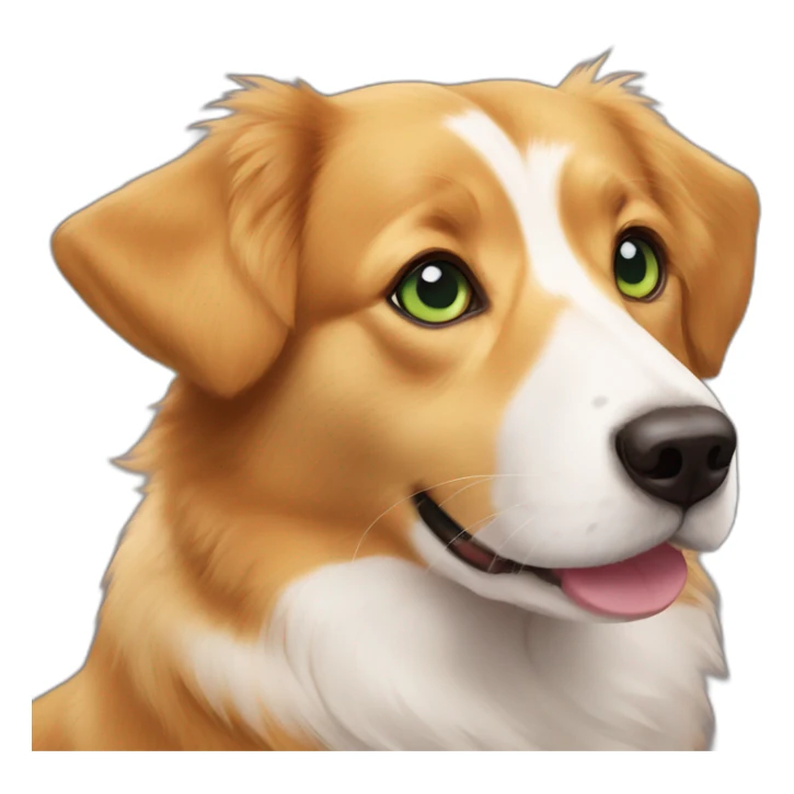 Cute Duck tolling retriever corgi mix green eyes sticker