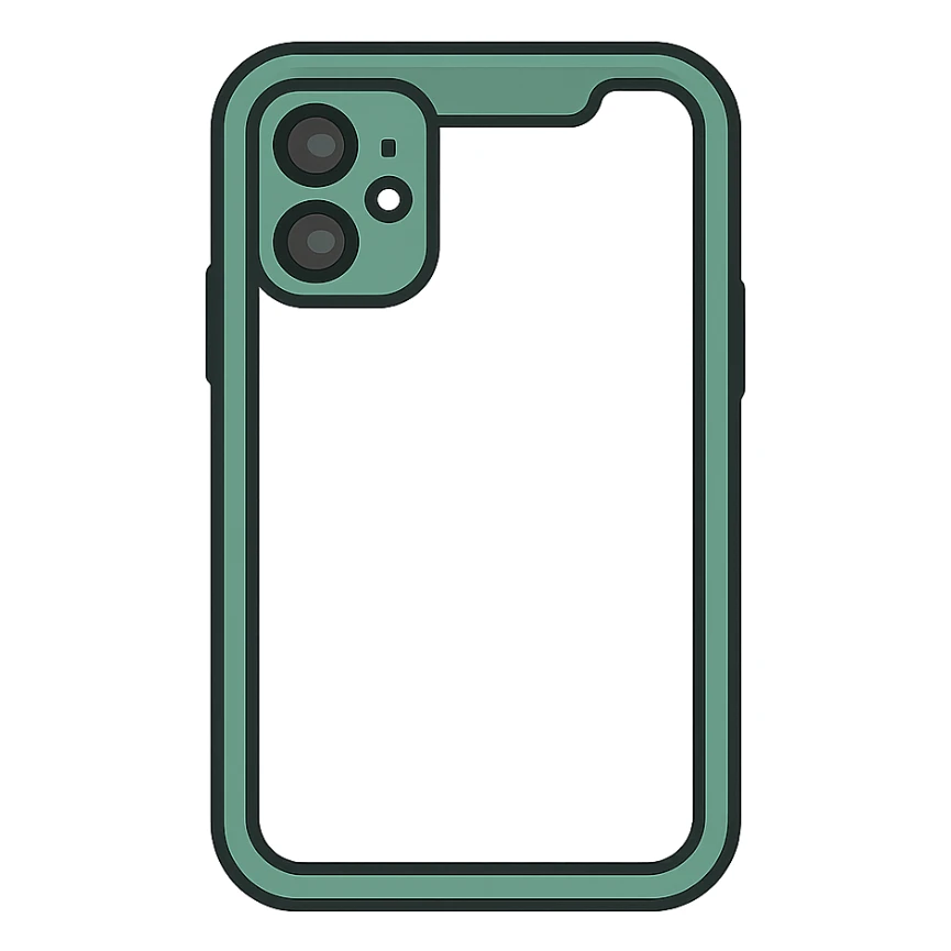 iPhone, minimalistic, green gold and white color scheme, clean lines sticker