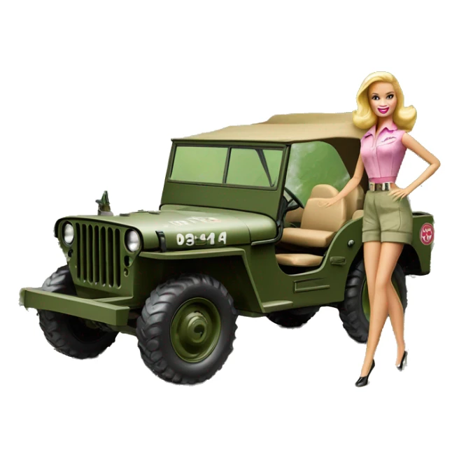 Premium Barbie jungle tour 1941 Willy’s jeep  sticker