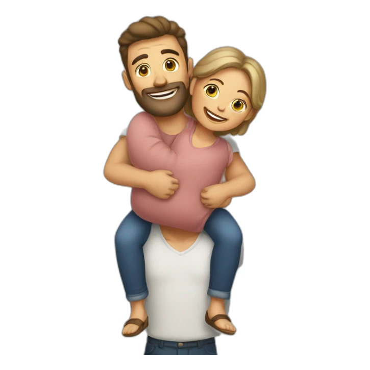 man carrying wife on shoulders sticker