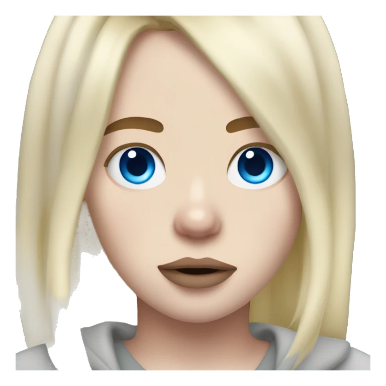 billie eilish blonde hair and blue eyes  sticker