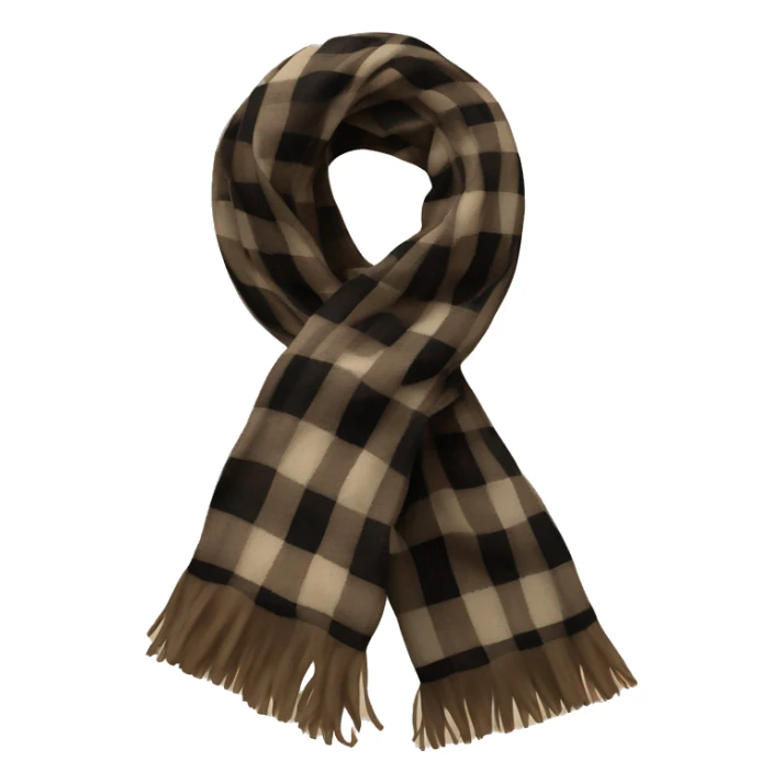 Brown black and beige plaid scarf sticker