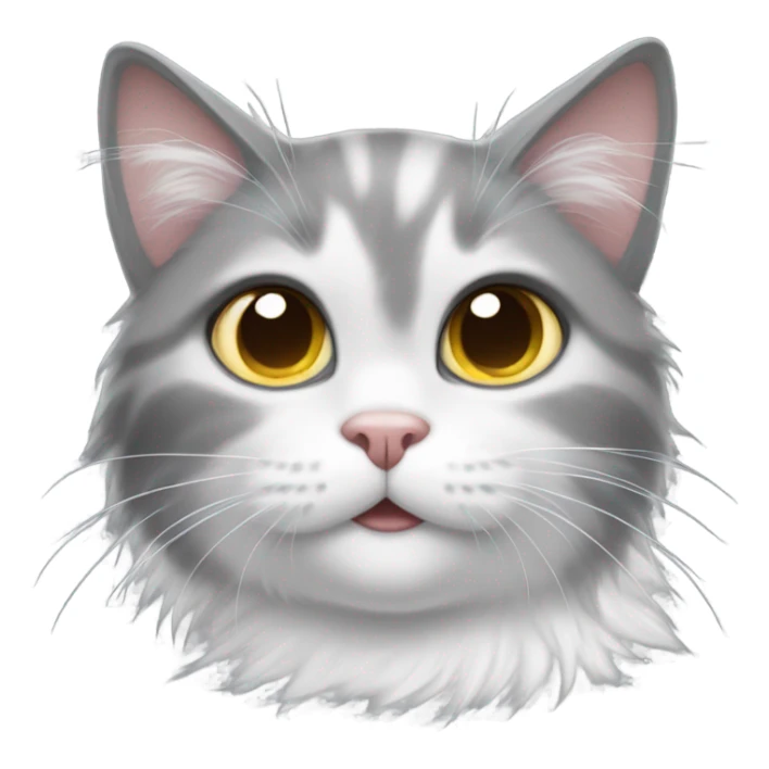 Grey and white cat sticker