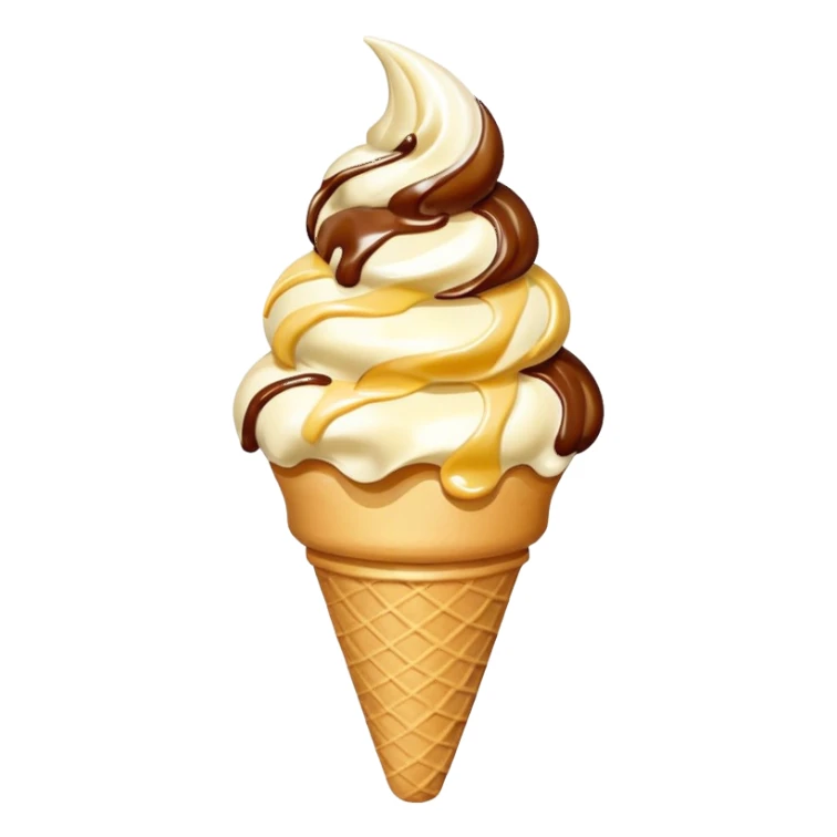 vanilla ice cream cone with aroma sticker