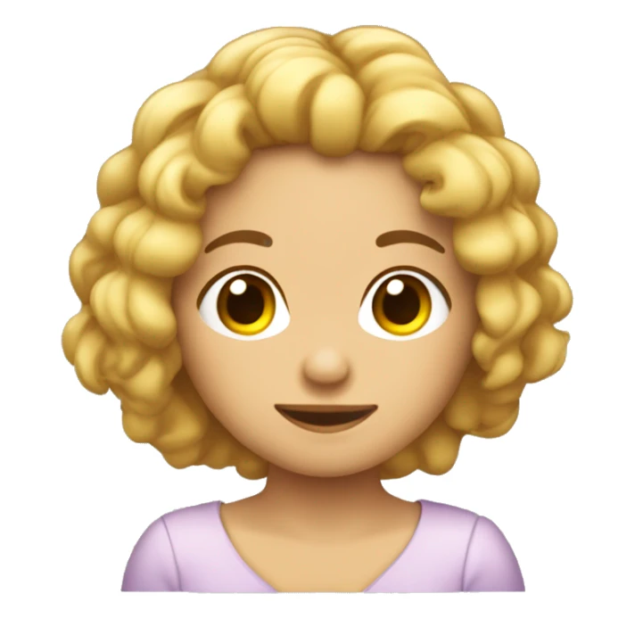 Menina branca de cabelos cacheados com luzes dormindo sticker