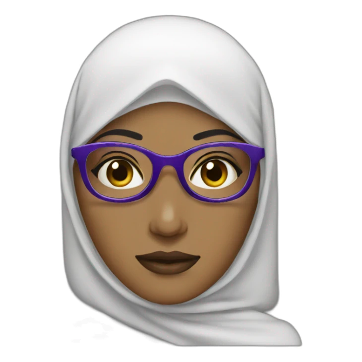 muslim women weare purple and black glasses sticker
