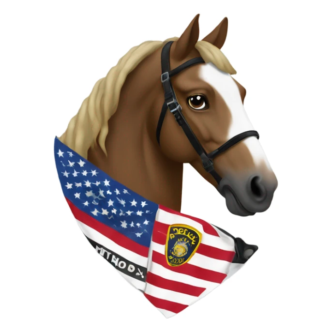 police flag with horse and words “HTL” on flag  sticker