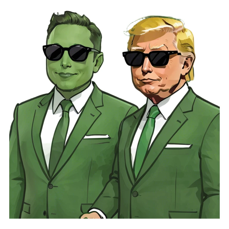 Elon musk and trump holding hands  sticker