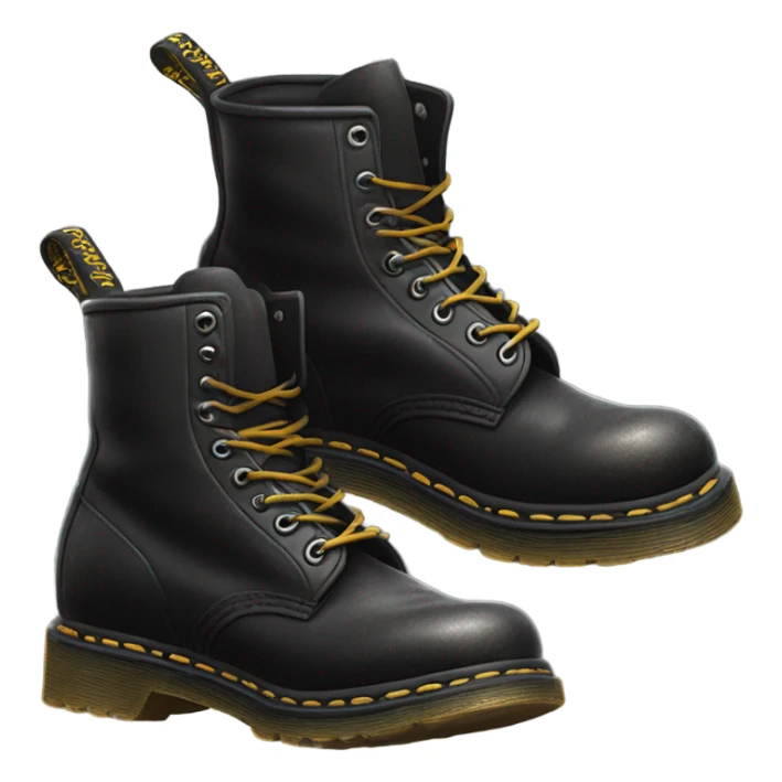 A scuffed-up pair of Doc Martens  sticker