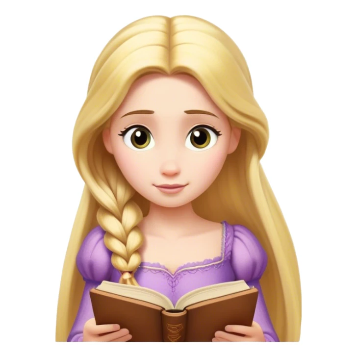 Rapunzel reading a book sticker