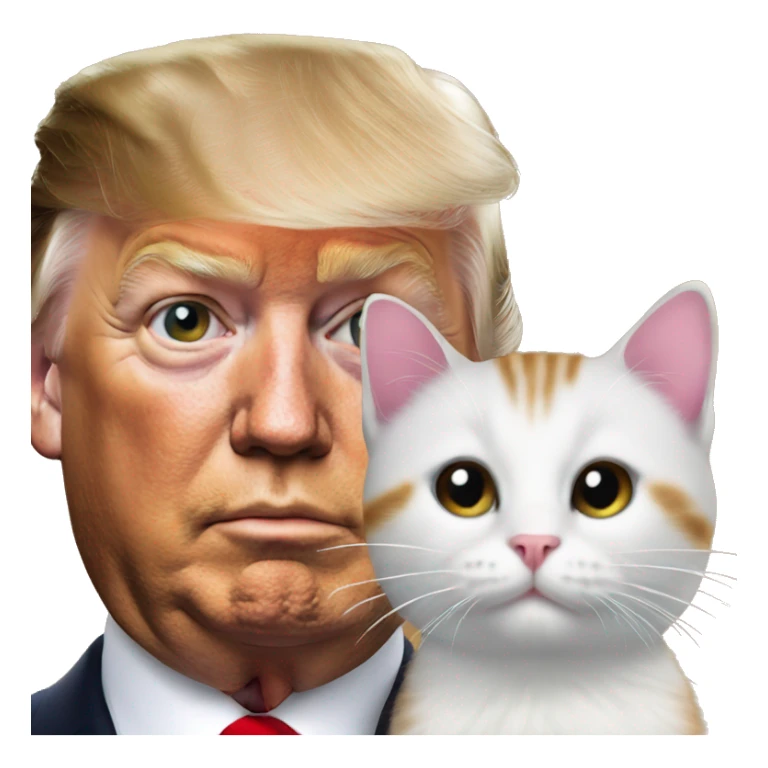 trump and kitty sticker